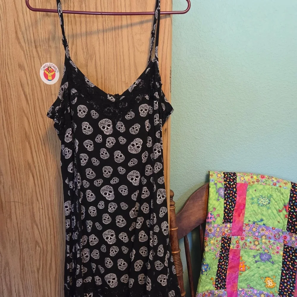 Hot Topic Dress with White Skull Design - Picture 1 of 4